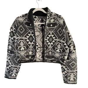 Vintage NEW IDENTITY Jacket L Black White Geometric Aztec Southwest Tribal L